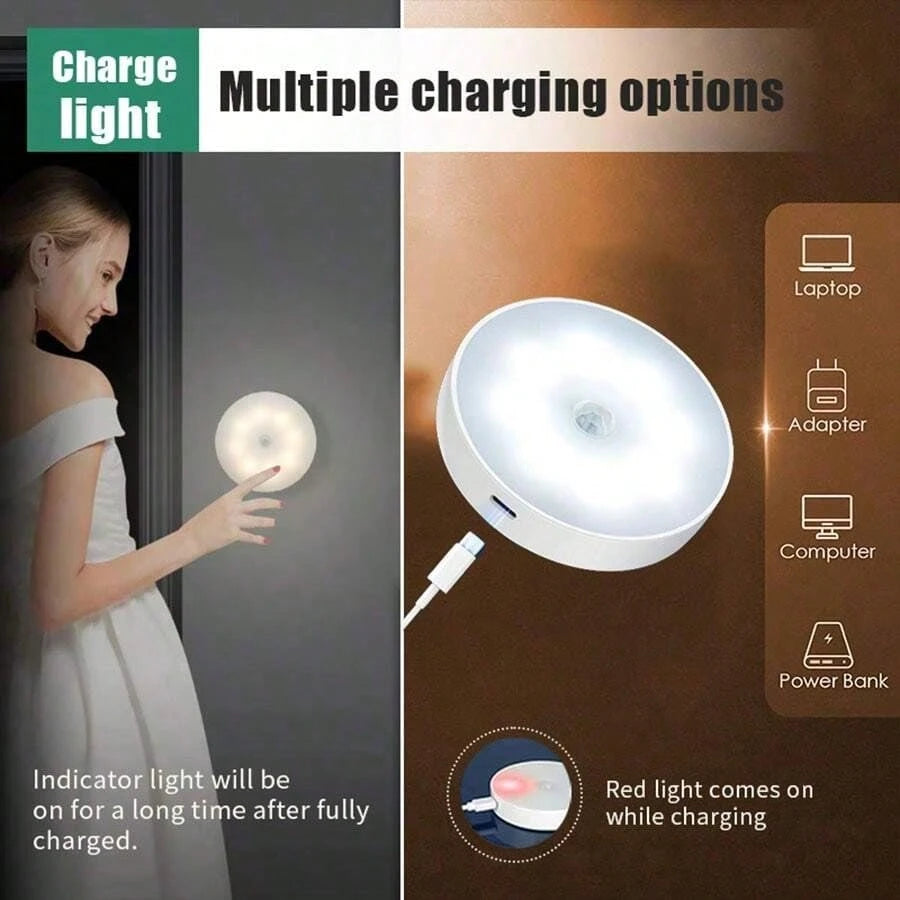 Motion Sensor Night Light,Wireless LED Cabinet Light w/PIR Motion Detection,Bedroom Stairs Hallway Closet,Smart Wall Lamp Room
