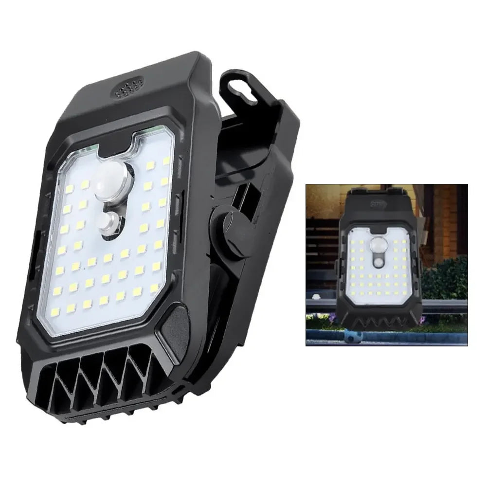Motion sensor solar outdoor wall lamp with charging clip waterproof LED light for garden driveway porch security