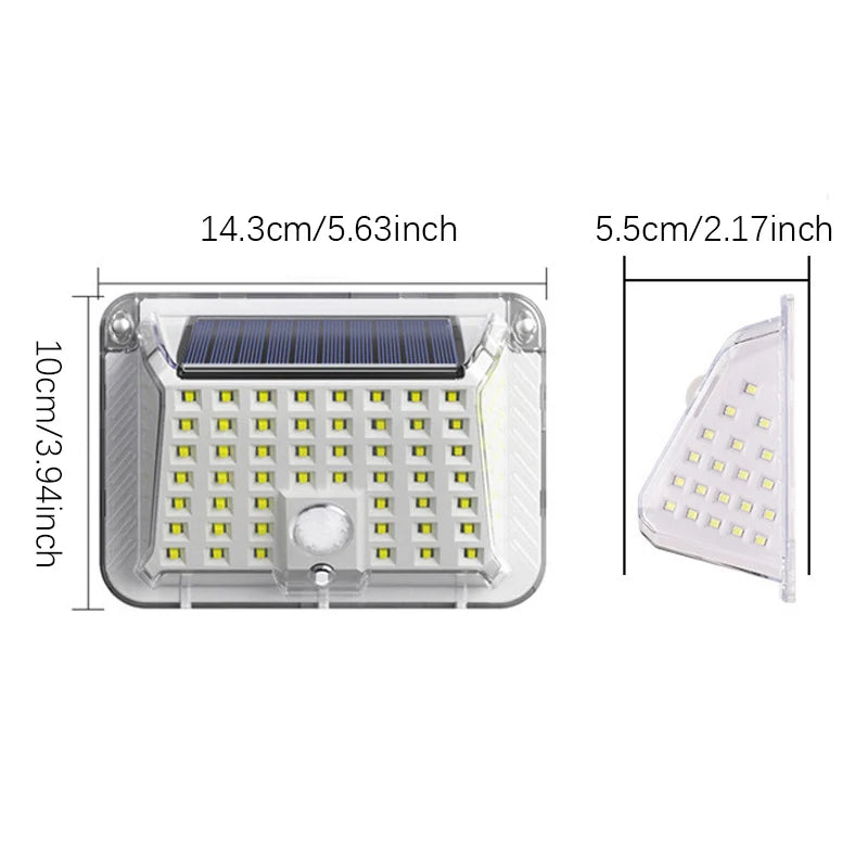 LED Solar Motion Sensor Light Outdoor, Smart Security Light with PIR Human Detection Light Control &6000K Brightness for Garden