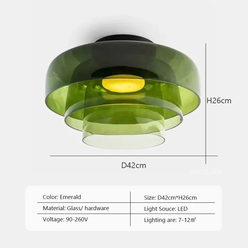 LEVELS Glass Ceiling Lamp Bedroom led Medieval Colourful lamps for Restaurant Creative Dining Room bedroom Balcony hallway Lamps