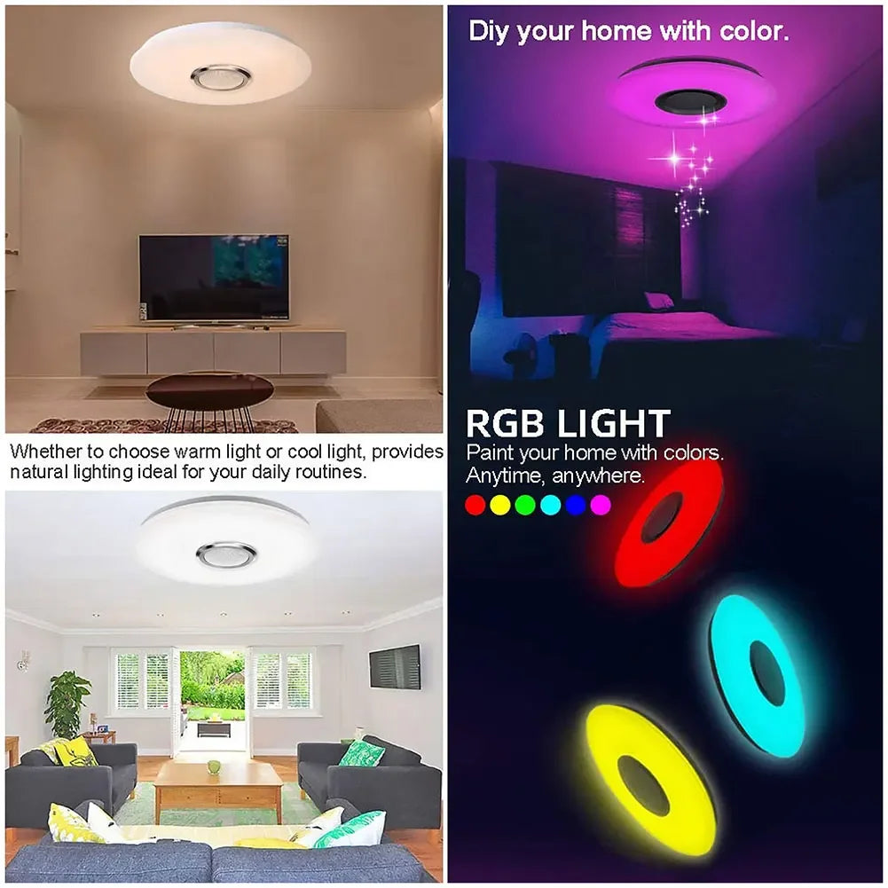 Smart Ceiling Lights Round Modern Ceiling Lamps RGB Dimming Home Lighting APP Bluetooth Music Light With Remote Control For Home