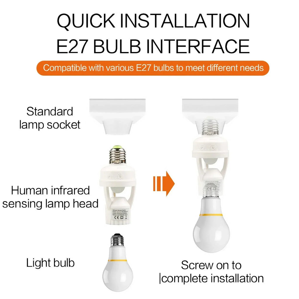 Smart E27 LED Bulb Infrared Motion Sensor Energy Efficient Adjustable Sensitivity for Home Lighting