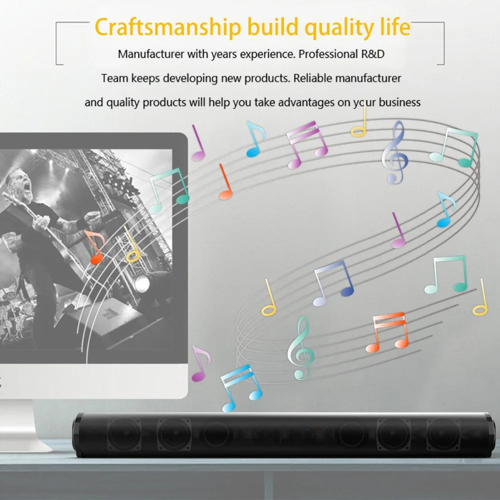 Wireless Bluetooth Sound Bar Speaker System Super Power Sound Speaker Wired Wireless Surround Stereo Home Theater TV Projector