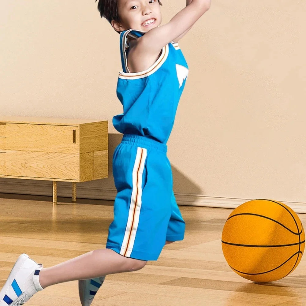 Silent Foam Basketball  Cloth Wrapped Sensory Ball For Kids Indoor Play Motor Skills Safe Toy Fitness