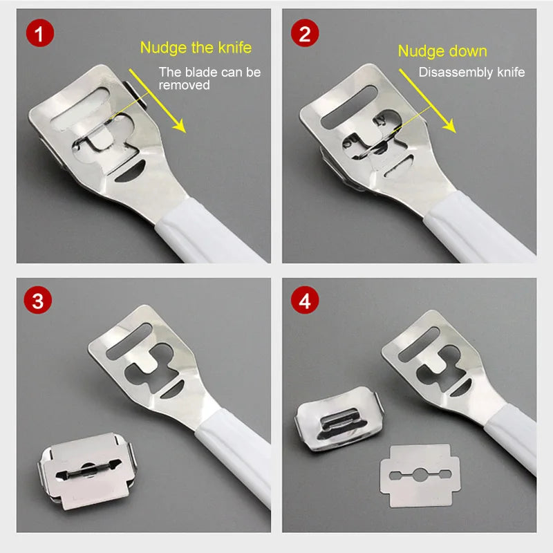 Dead Skin Foot Care Tool Foot Scraper Scraper Pedicure Knife Shovel Silvery Cutting Stainless Steel Convenient Useful Leather