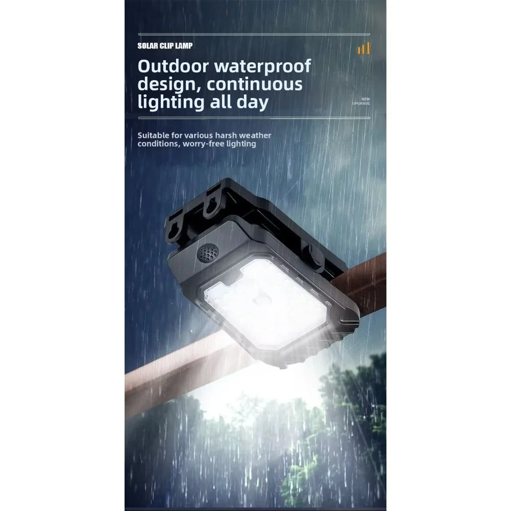 Motion sensor solar outdoor wall lamp with charging clip waterproof LED light for garden driveway porch security