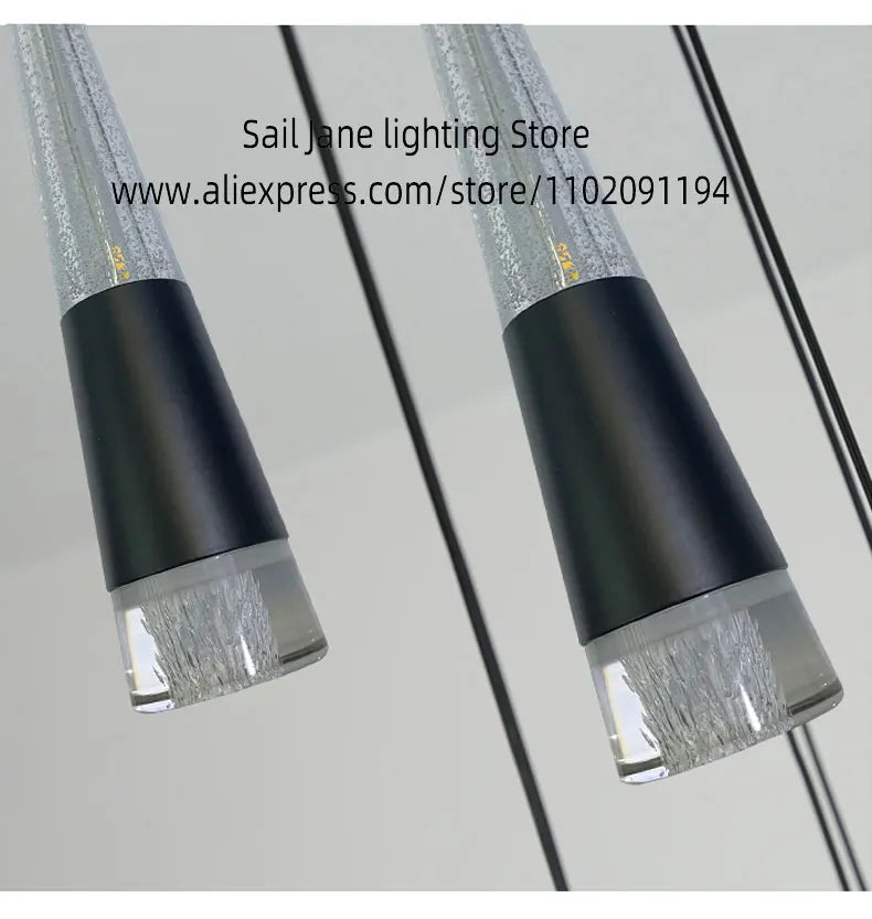 LED Attic Chandelier Villa Indoor Lighting Ceiling Pendant Modern Living Room Decorative Lamp Nordic Glossy Staircase Chandelier