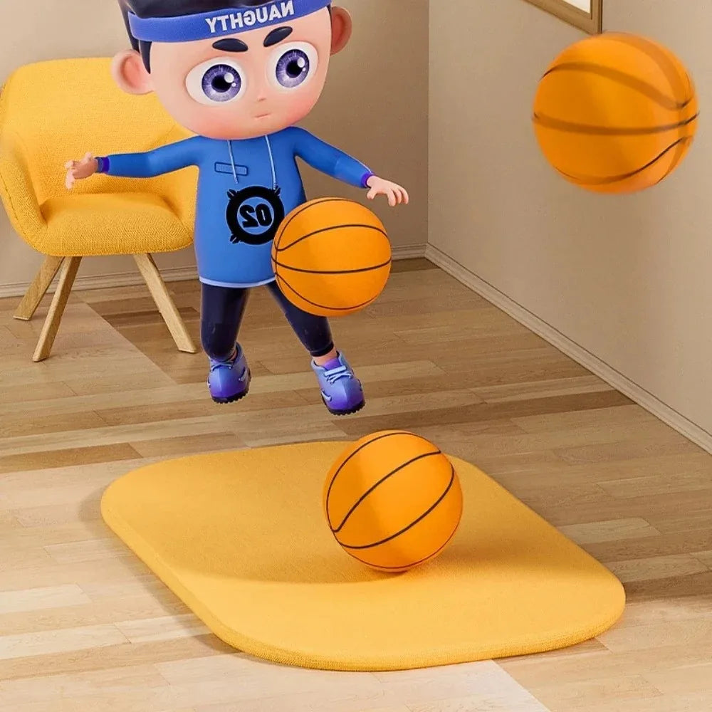 PU Foam Basketball Kids Indoor Silent Basketball Bouncing Mute No Noise Ball Bounce Squeezable Mute Bouncing Sports Basketball