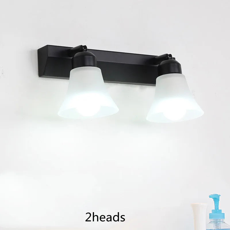 Modern Wall Mirror Light for Bathroom Dressing Room 3/4/5 Lights Silver Wall Lamp Glass Lampshade E27 Indoor Decoration Lighting