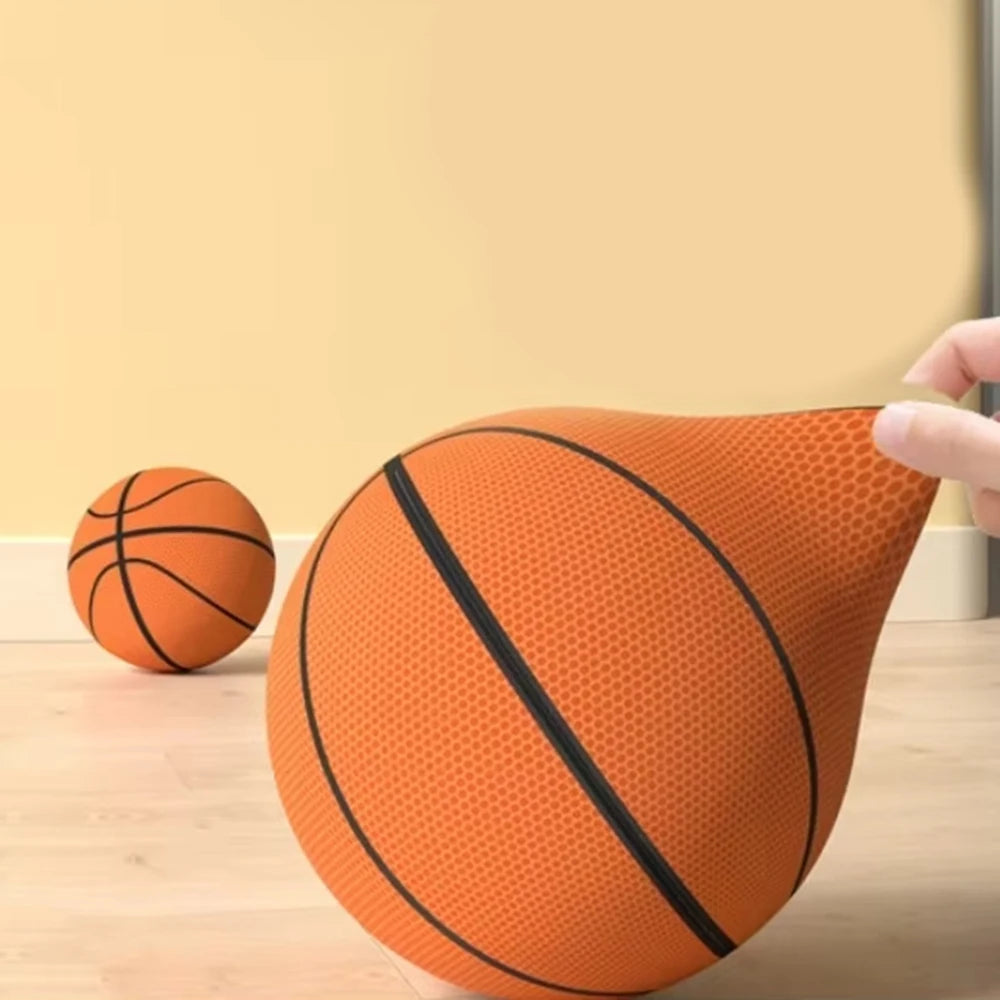New Cloth Cover Silent Basketball Foam Easy to Grip Bouncing Basketball High-Density Low Noise Training Ball Indoor Activities