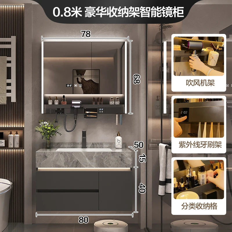 Simple Luxury Bathroom Cabinets Washbasin Vintage Toilet Drawer Bathroom Cabinets Storage Mirrors Mobili Per La Casa Furniture