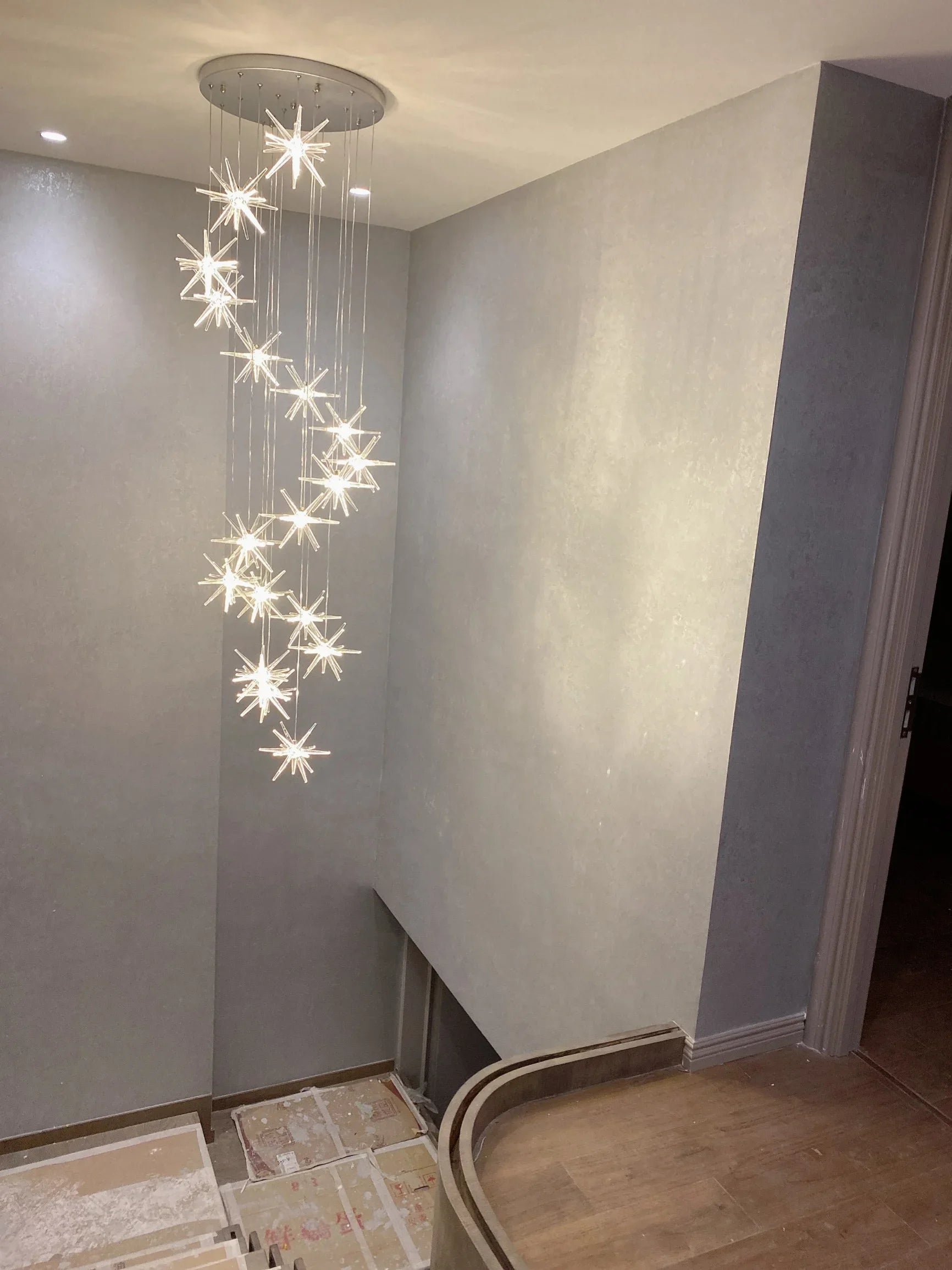 Lustre Attic Kitchen Hotel Led Ceiling Chandelier for Dining Decor Living Room Lamps Modern Meteor Shower Indoor Pendant Light