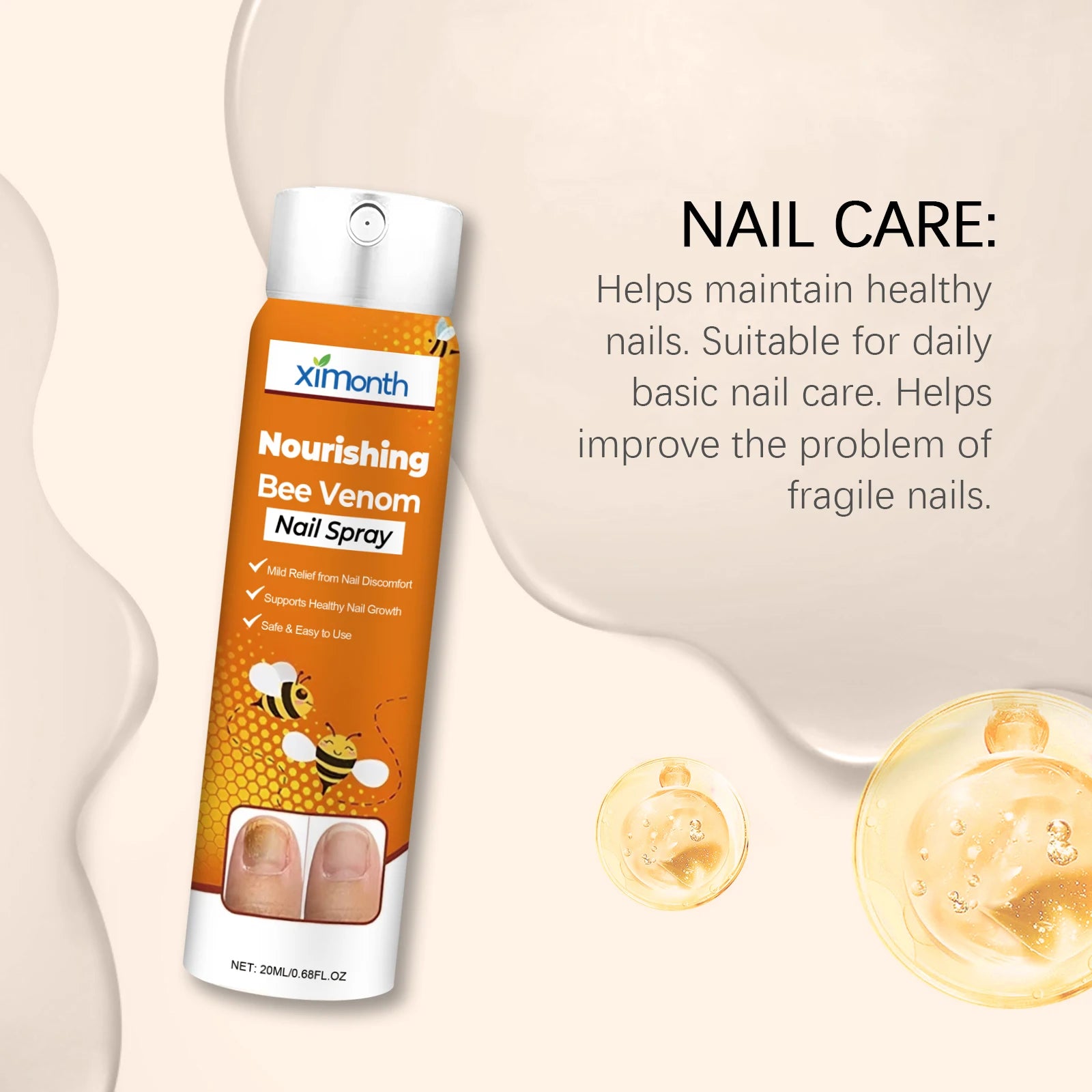 Nail Nourishing SprayGentle care for hands and feet, strengthens and fortifies nail surfaces, moisturizes and softens cuticles.