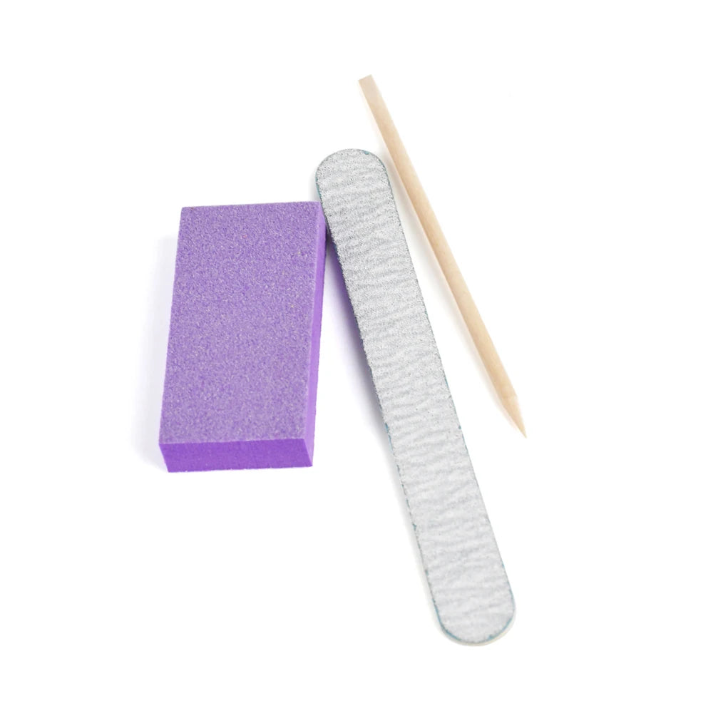 100 Sets Natural Nail Kits Disposable Manicure Kit  Salon Professional Pedicure Pedicura Nail File Set