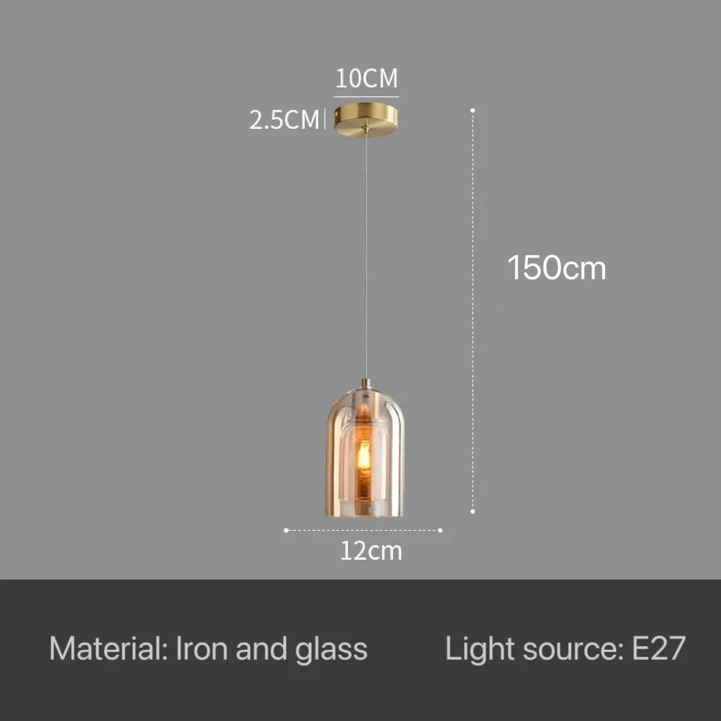 Nordic Modern Glass Ceiling Lamp Bedroom Bedside Restaurant Kitchen Bar Island  Hanging Led Chandelier Lights Indoor Lighting