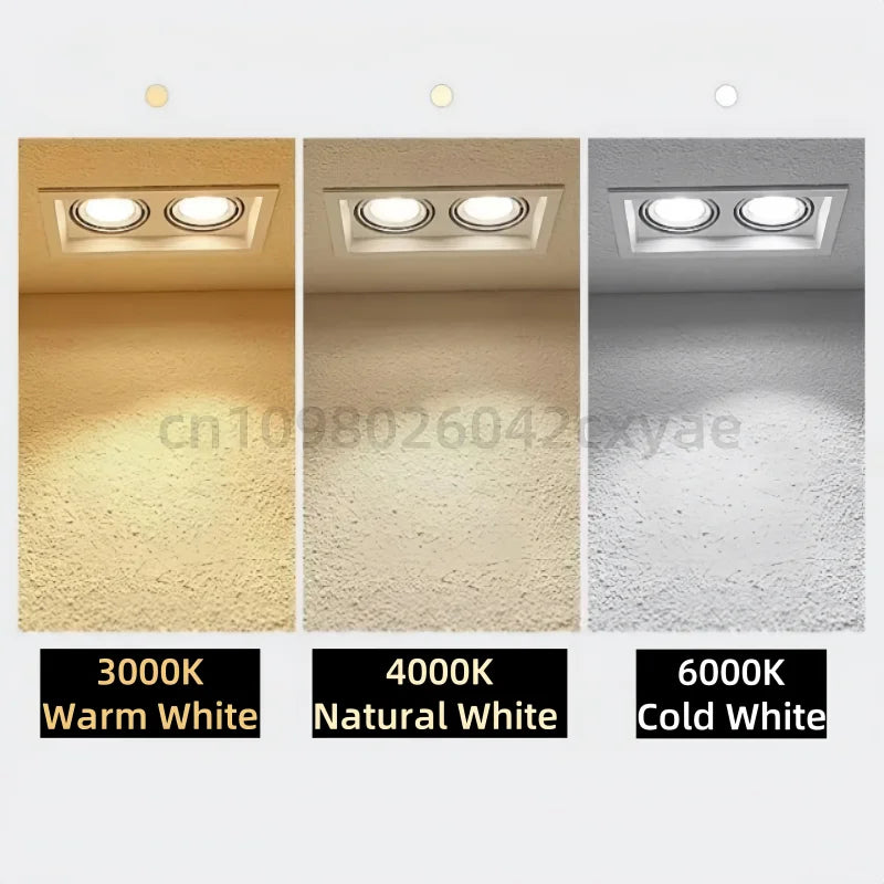 Dimmable LED downlights, COB spotlights, 10W, 20W, 30W, ceiling anti-glare, living room and kitchen indoor lighting