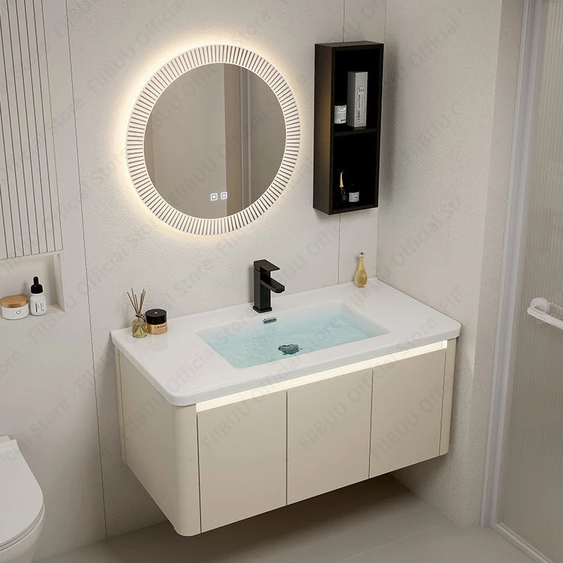Modern Bathroom Vanity Wall Mounted Bathroom Storage Cabinet, High-Definition Mirror Integrated Bathroom Furniture Accessories