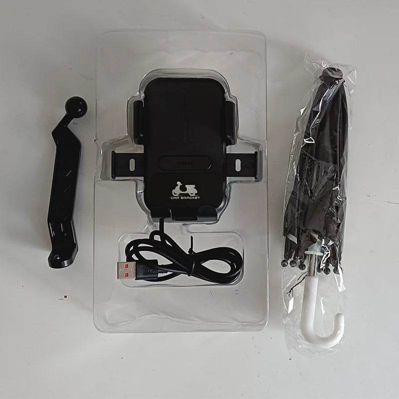 Motorcycle Accessories Wireless Charger Mobile Phone Holder Waterproof Sunshade Shockproof Bike Wireless Phone Charger Mount