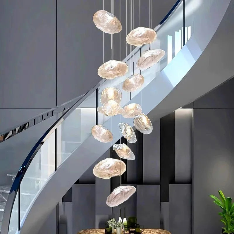 Modern Light Luxury Home Decoration LED Chandelier Staircase Light Living Room Chandelier Indoor Lighting
