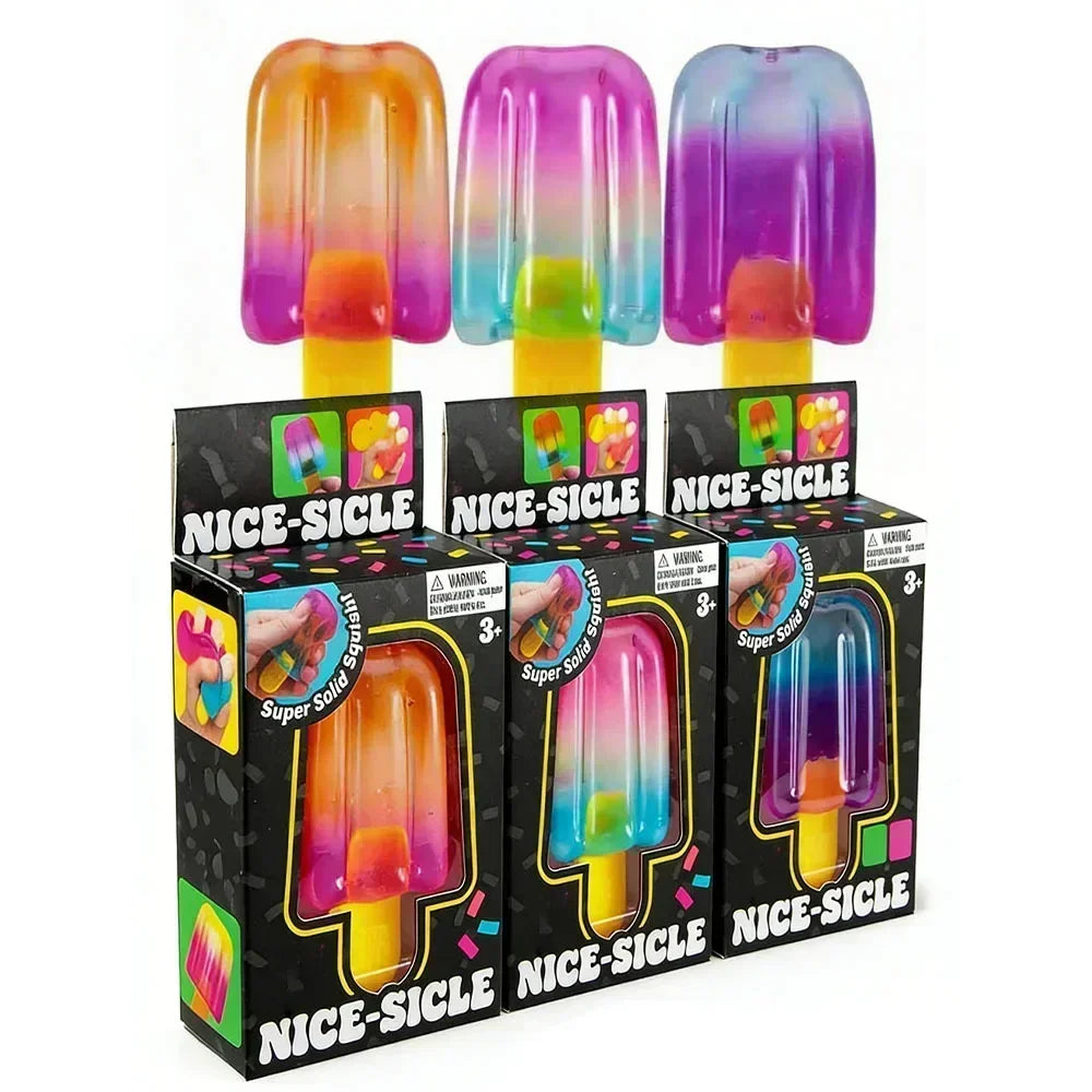 Needoh Nice Cream Cone Colorful Ice Cream Shaped Sensory Stress Reliever Fidget Tool for Anxiety & Focus for Adults & Kids##
