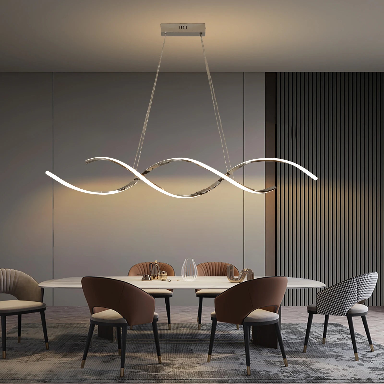 Modern chandelier Lights Simple Dining Room Lights Kitchen Long led Chandelier Living Room Pendant Lamp Home Decoration Lighting