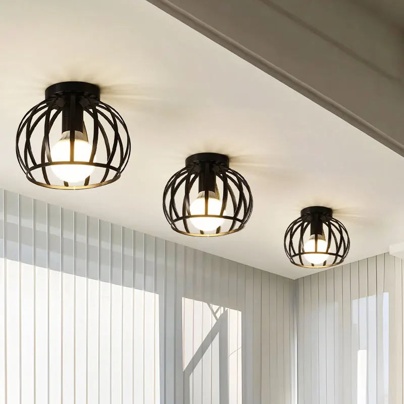 Indoor Retro E27 Ceiling Lamps for Corridor Aisle Interior Vintage Chandelier Lighting Ceiling Lights Fixture Decor for Bedroom