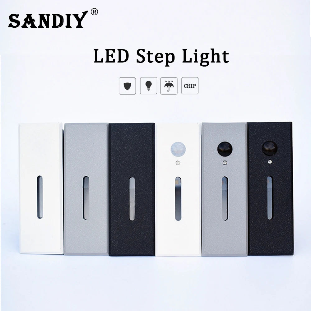 SANDIY Smart Light Intelligent Sensor Lamp Wall Embedded Led for House Step&Stair Foyer Balcony Home Ladder Lighting with Box 3W
