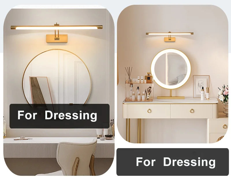 Mirror Wall Lamps Bathroom Modern Wall Lights Toilet Wall Mounted Lighting Fixtures Sconces Indoor Bedroom 12W 40 CM