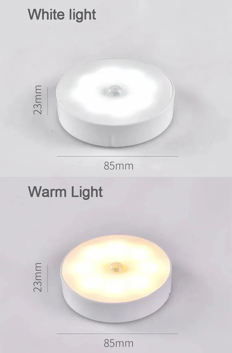 3pcs Motion Sensor LED Night Light USB Rechargeable Night Lamp For Kitchen Cabinet Wardrobe Lamp Staircase Wireless Closet Light