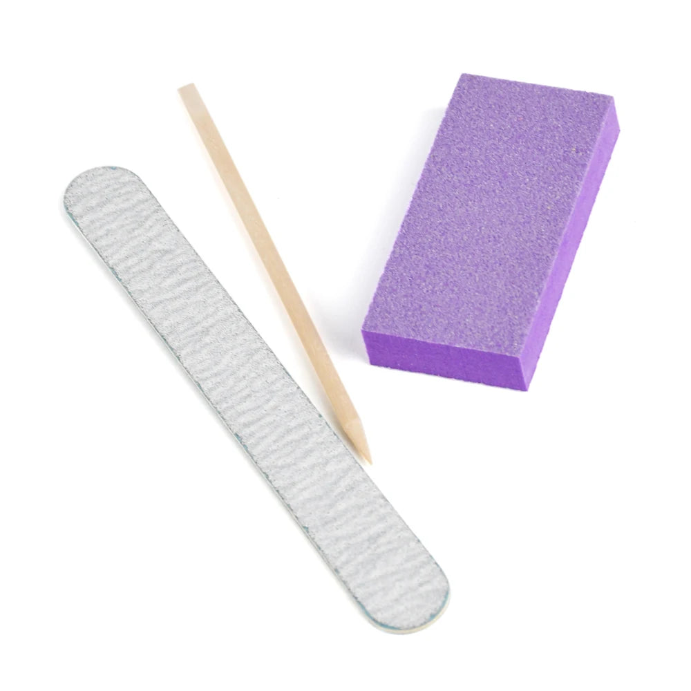 100 Sets Natural Nail Kits Disposable Manicure Kit  Salon Professional Pedicure Pedicura Nail File Set
