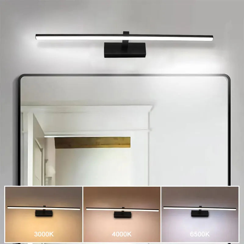 Indoor LED Vanity Lights for Mirror Hardwired 40/60cm Black LED Wall Lights Wall Lamps for Bathroom Picture Lights for Wall