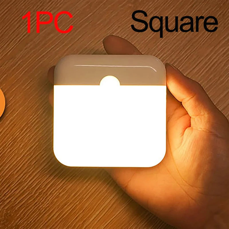 Motion Sensor Night Light Wireless/EU Plug Wall Lamp LED Indoor Lighting,Bedroom Bathroom Corridor Stairway Cabinet Auto ON/OFF