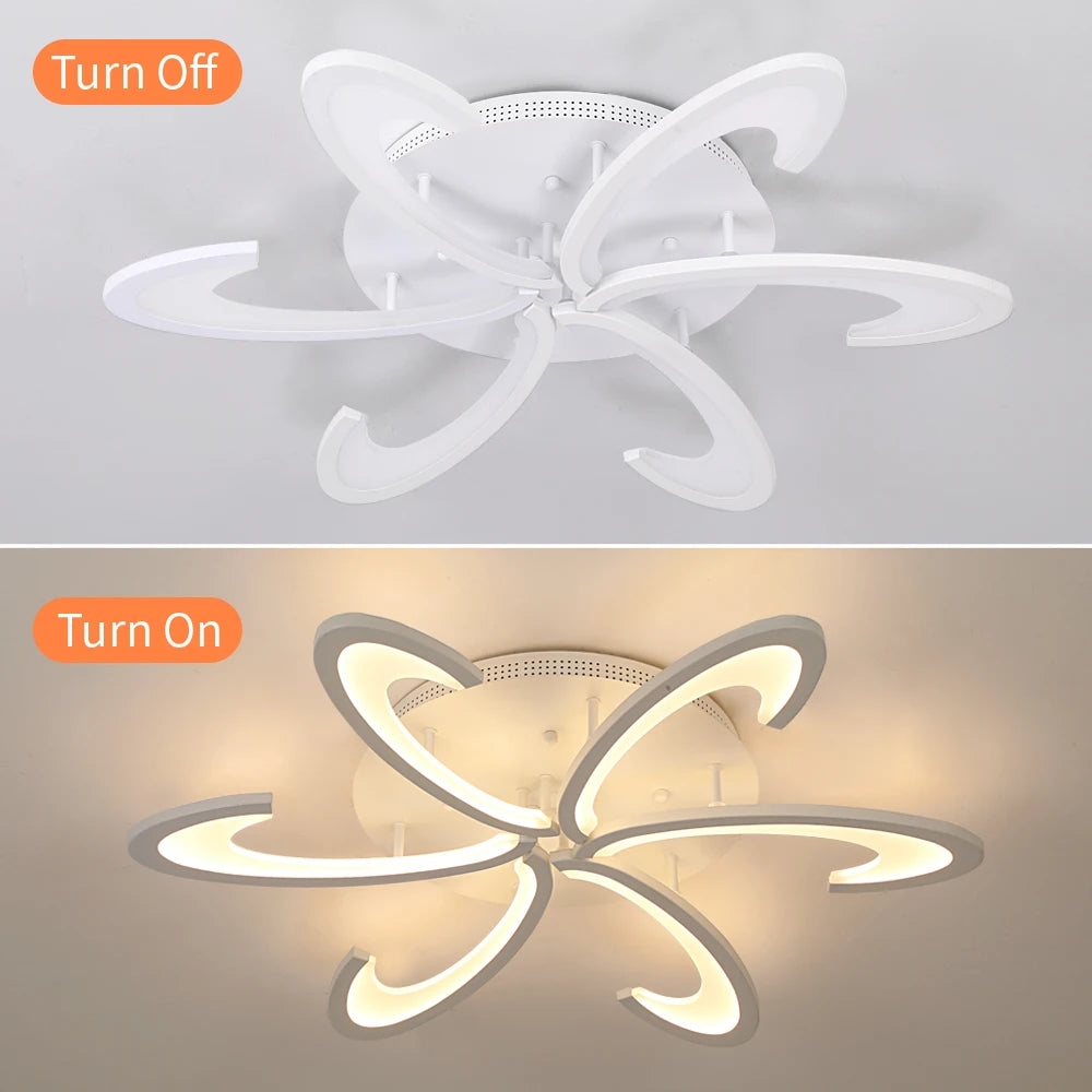 Modern Ceiling Lamp Indoor Acrylic Lustre For Bedroom Living Dining Room Kitchen Led Chandelier RC Dimmable Pendant Light Decor
