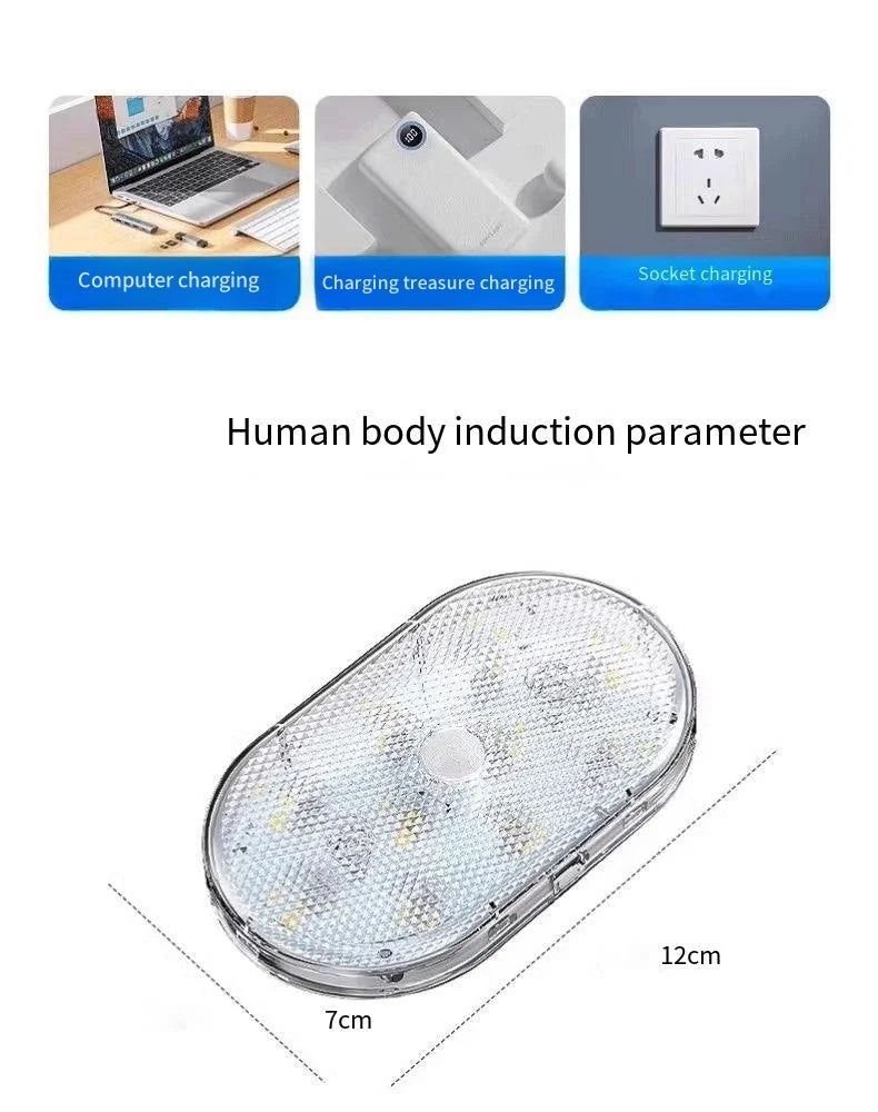 Motion Sensor Led Light 650mAH USB Rechargeable Automatic Induction Sensing Light Wireless Foot Lamp for Car Trunk Door