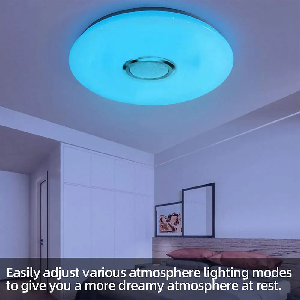 LED Ceiling Light Smart RGB Lighting APP Bluetooth Speaker Music Lamps Dimmable Chandeliers For Home Bedroom with Remote Control