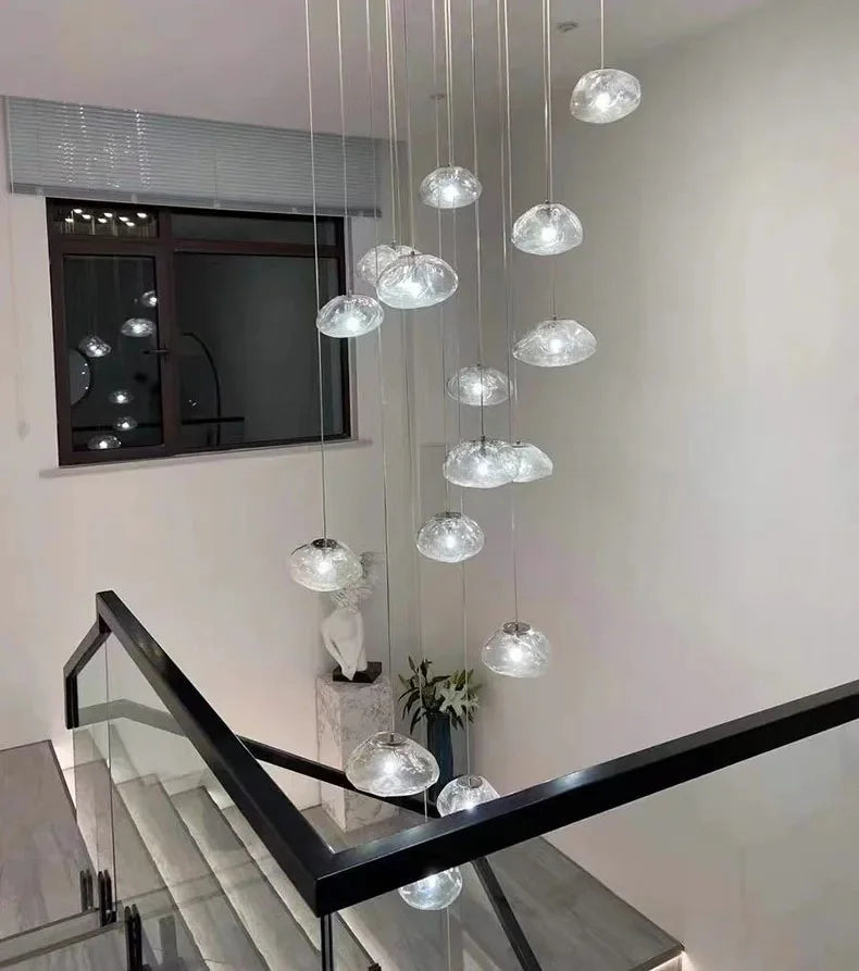 Modern Light Luxury Home Decoration LED Chandelier Staircase Light Living Room Chandelier Indoor Lighting