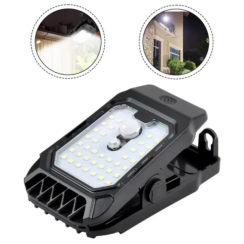 Motion sensor solar outdoor wall lamp with charging clip waterproof LED light for garden driveway porch security