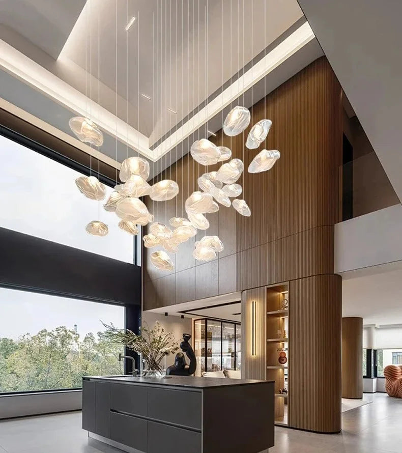 Modern Light Luxury Home Decoration LED Chandelier Staircase Light Living Room Chandelier Indoor Lighting