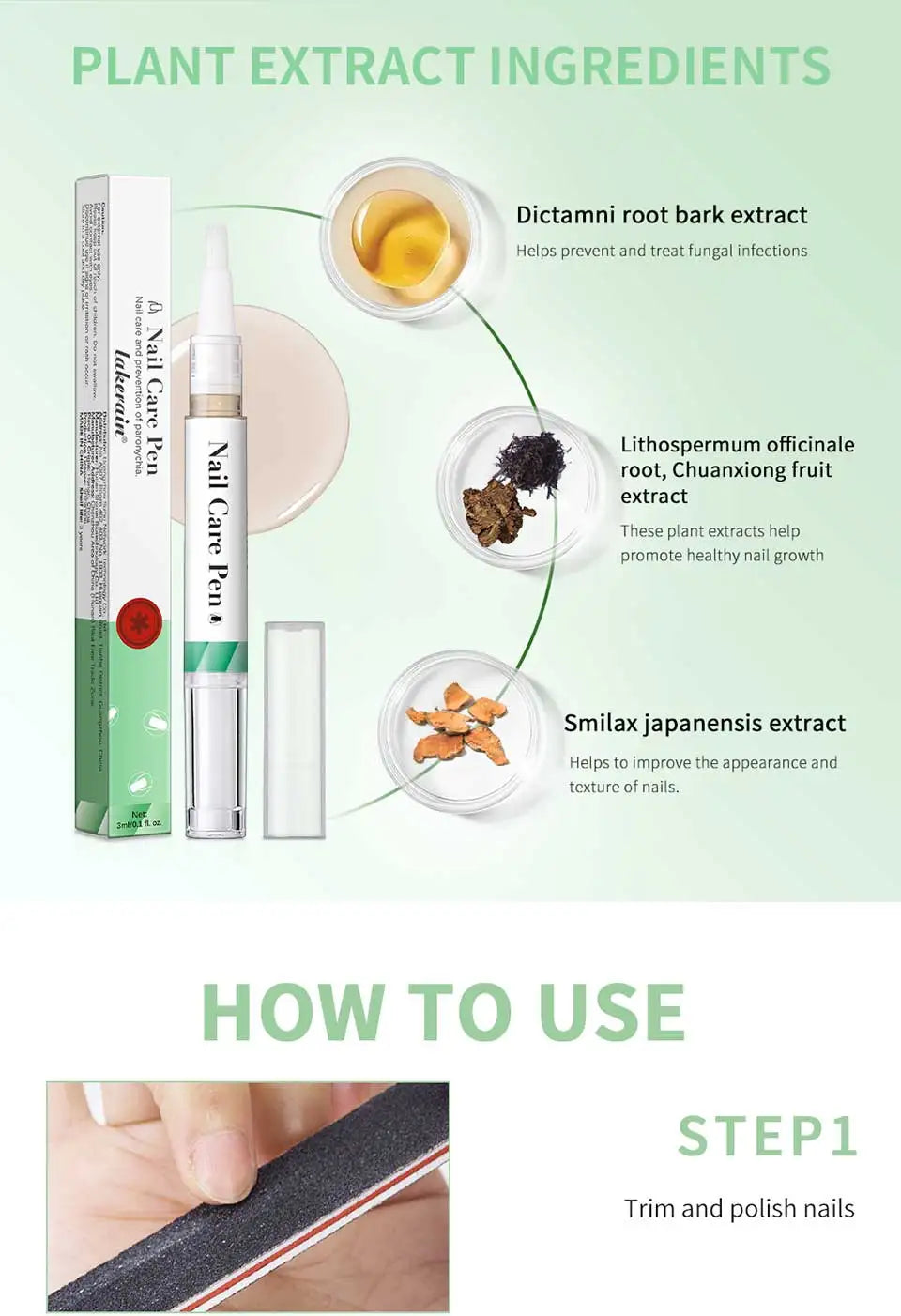 1/2pc Nail Care Mild Ingredients Prevent Damaged Nail Bed Treat Onychomycosis Nail Repair Pen For Nail Beauty Health Care Tool
