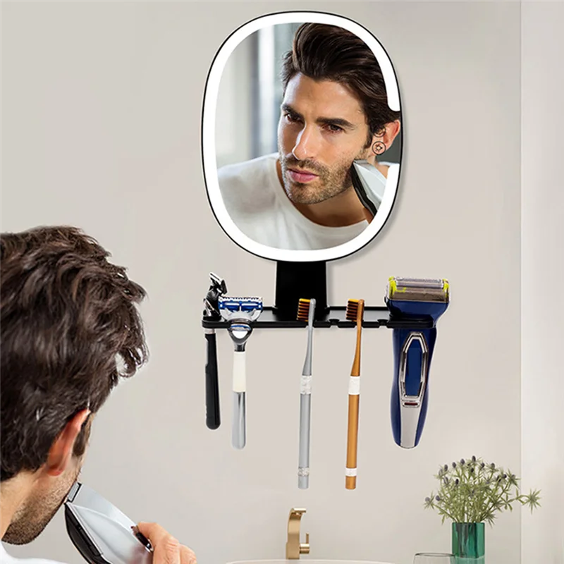 B84B-Shower Mirror Forshaving Shower Shaving Mirror Wall Mounted Bathroom Mirror Withlights