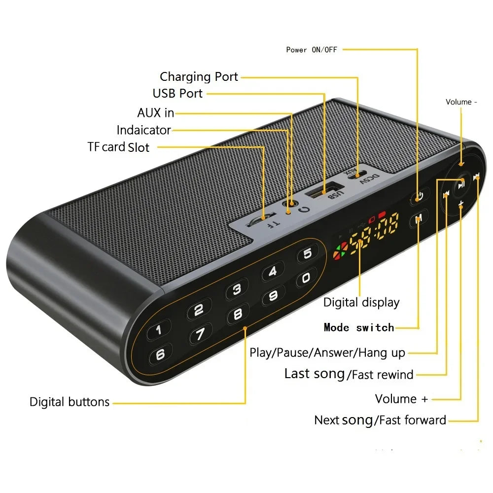 Bluetooth Speaker Usb Portable Speakers with Fm Radio Cannon Russian Steel Saber Wireless Microphone FM