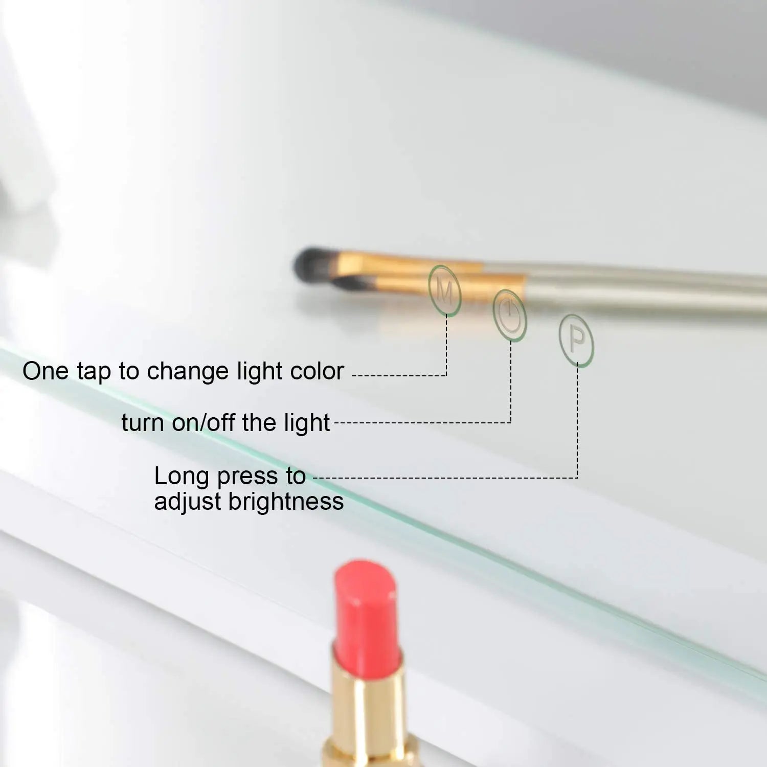 Lighted Vanity Makeup Mirror with Lights 3 Color Lighting Modes with 15X Magnification Mirror Smart Touch Control 360°Rotation