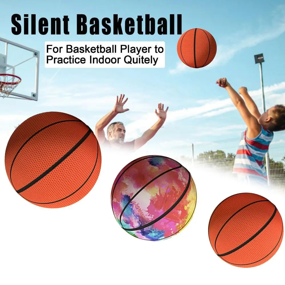 New Cloth Cover Silent Basketball Foam Easy to Grip Bouncing Basketball High-Density Low Noise Training Ball Indoor Activities