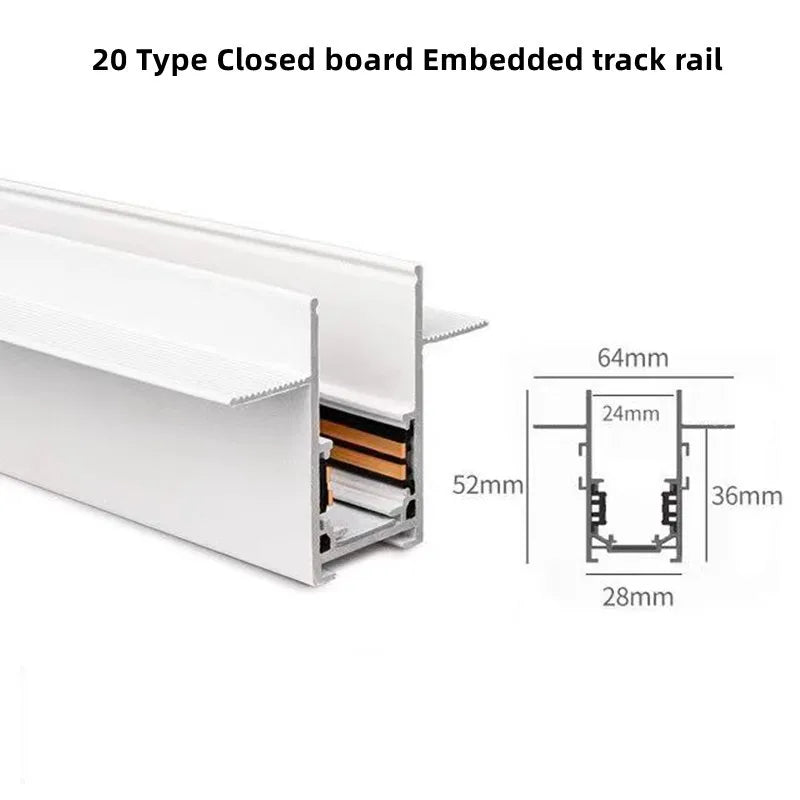 New White Tuya Smart LED Track Light Embedded Masterless Lighting lamp Living Room Light Voice Control Magnetic Track Light