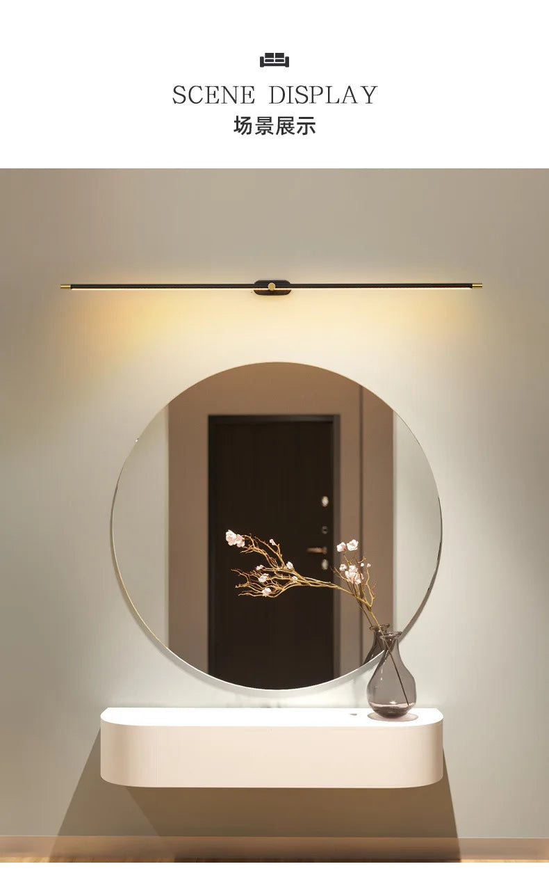 Modern Mirror LED Wall Lamps Minimalist Bathroom Wall Lamps For Bedroom Bedside Sconces Decorative Wall Mirrors Lighting Fixture