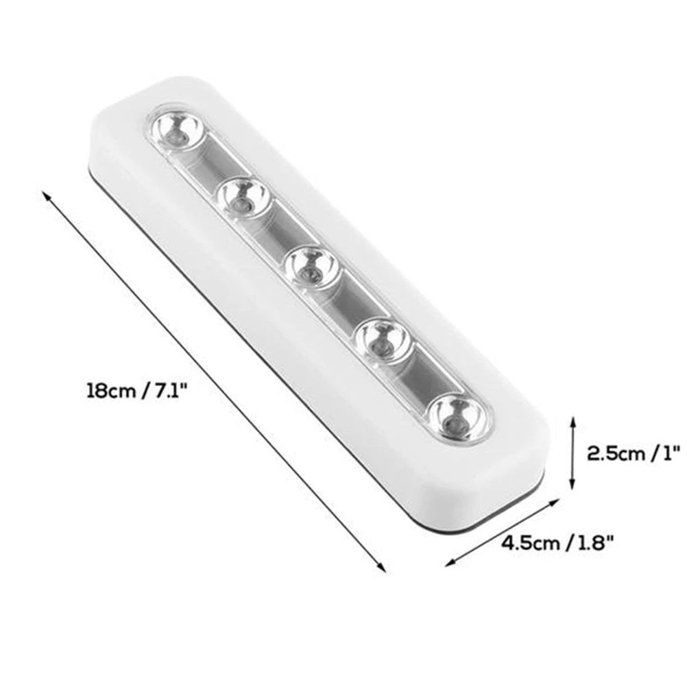 Motion Sensor Light 5 Led Bright Lamp For Closet Cabinet Wardrobe Stairs Under Shelf Operated Cordless