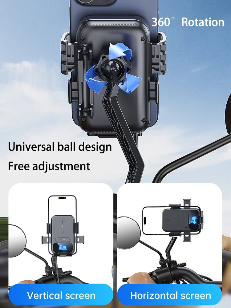 Motorcycle Accessories Wireless Charger Mobile Phone Holder Waterproof Sunshade Shockproof Bike Wireless Phone Charger Mount