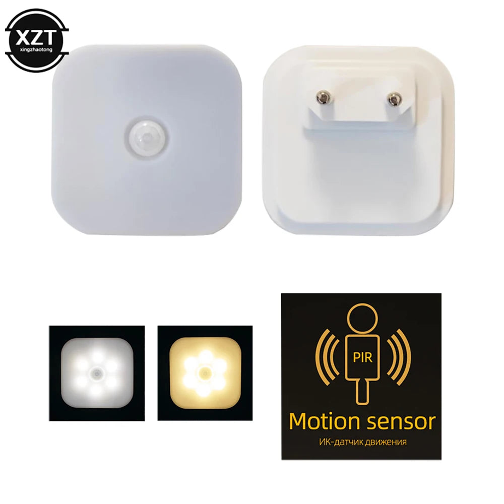 New Motion Sensor Night Light Smart LED Night Lamp Wall lights for home Aisle WC Bedside Lamp For Hallway Pathway US EU Plug