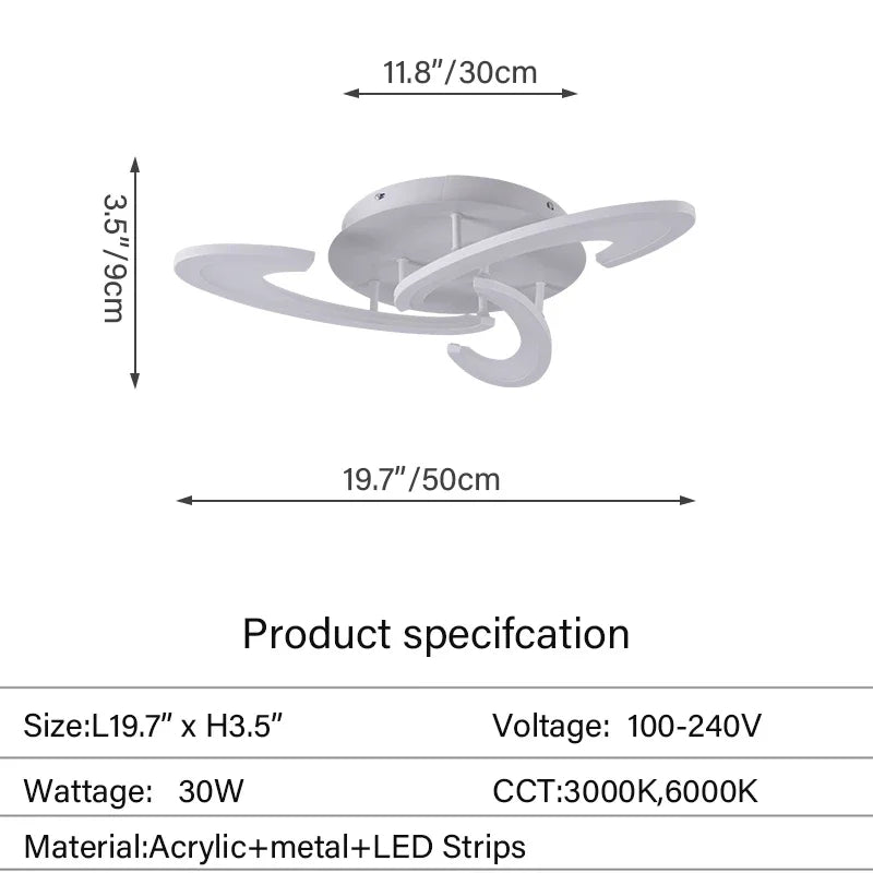 Modern Led Acrylic Ceiling Light Fixture Creative Design Led Chandelier Ceiling Lamps RC Dimming  Indoor Lighting Plafon Lustres