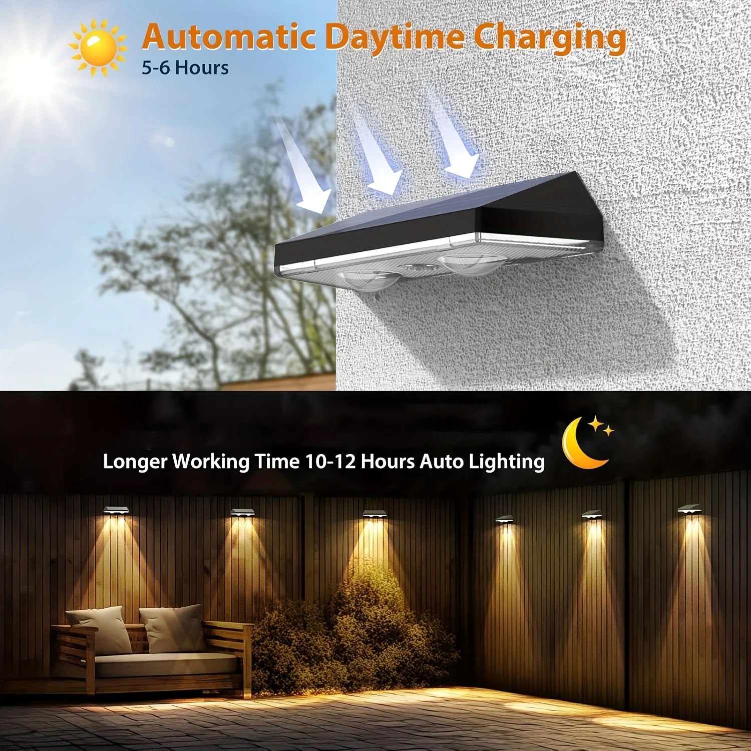 4/2 Pack Solar Fence Lights Multi Colour Garden Wall Lights for Villa Garden Fence Holiday Walkway Home Landscape Lighting